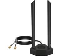 Nelawya WiFi Antenne Double Bande 8 dBi 2,4 GHz 5 GHz 5,8 GHz Adaptateur RP-SMA avec Base magnétique Compatible avec Carte de caméra de Surveillance Wi-FI PCI sans Fil Routeur Bluetooth TP-Link Dlink