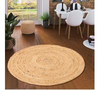 Nele - Tapis en fibre naturelle de jute - Fait à la main - Rond - 150x150cm
