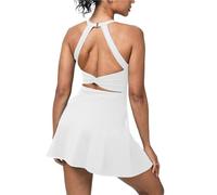 NELEZH Robe De Tennis for Femme avec Short Et Soutien-Gorge Intégrés Robe De Golf Athlétique(White,Small)
