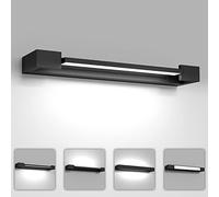 Neliwo Lampe Miroir Led Salle de Bain, 24W 2400LM 5000K, 61cm Miroir Armoire Éclairage Lampe, IP44 Étanche, Murale 180° Rotatif Lumière Miroir Moderne, Schwarz