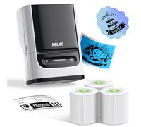 Nelko Bluethooth PM220 Machine à étiqueter avec ruban adhésif, imprimante thermique portable de 5,1 cm pour petites entreprises, logo, vêtements, autocollants pour téléphones et PC, avec 3 étiquettes,