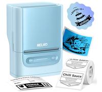 Nelko Bluethooth PM220 Machine à étiqueter avec ruban adhésif, imprimante thermique portable de 5,1 cm pour petites entreprises, adresses, logo, vêtements, autocollants pour téléphones et PC, cyan