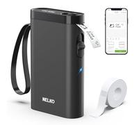 Nelko Étiqueteuse avec ruban adhésif, imprimante d'étiquettes Bluetooth P21, mini étiqueteuse sans fil avec plusieurs modèles pour organiser le bureau et la maison, noir