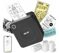 Nelko Imprimante d'autocollants PM230 Mini Bluetooth portable avec 3 rouleaux de papier, mini imprimante avec plusieurs modèles pour téléphone et tablette, pour l'école, le bureau, la maison, noir