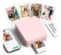 Nelko Imprimante Photo Portable Couleur PP01 avec Papier Photo Autocollant, pour iOS & Android Appli de Retouche, Impression Directe Depuis Smartphone, Parfaite pour Voyages et Cadeaux, Rose