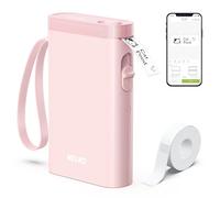 Nelko P21 Étiqueteuse Autocollantes, Imprimante Portable, 1 Rouleau, Rose | 203 DPI, Bluetooth iOS/Android, rechargeable, 1 rouleaux thermiques inclus, Maison/bureau, 90+ polices, 450+ modèles
