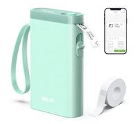 Nelko P21 Étiqueteuse Autocollantes, Imprimante Portable, 1 Rouleau, Vert | 203 DPI, Bluetooth iOS/Android, rechargeable, 1 rouleaux thermiques inclus, Maison/bureau, 90+ polices, 450+ modèles