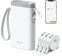 Nelko P21 Étiqueteuse Bluetooth portable, imprimante d'autocollants sans fil avec plusieurs modèles pour l'organisation et le stockage de la maison, du bureau, avec 3 rouleaux de ruban thermique (14 x