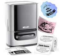 Nelko Label Maker Machine with Tape, PM220 Bluethooth Label Printer, 2 Inch Portable Thermal Printer for Small Business, Address, Logo, Clothing, Sticker Printer for Phones & PC, White