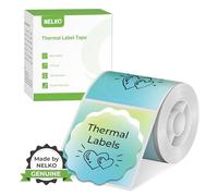 Nelko PM220 Lot de 150 étiquettes thermiques rondes de 5,1 cm imperméables et multi-usages (dégradé bleu vert)