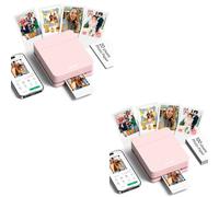 Nelko PP01 Mini Imprimante Photo Portable, 20+100 Feuilles, Rose