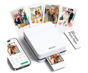 Nelko PP01 Mini Imprimante Photo Portable, 20 Feuilles， Blanc