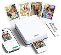 Nelko PP01 Mini Imprimante Photo Portable,Blanc,1 Machine + 20 Feuilles | Impresión color HD resistente agua/manchas, Compatible iOS/Android Bluetooth,Ideal viajes, scrapbook, regalos personalizados