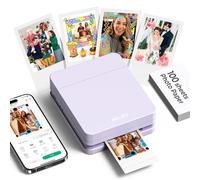 Nelko PP01 Mini Imprimante Photo Portable,Violet,1 Machine + 100 Feuilles | Impresión color HD resistente agua/manchas, Compatible iOS/Android Bluetooth,Ideal viajes, scrapbook, regalos personalizados