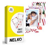 Nelko PP01 Papier Photo Autocollant 52,3x90mm, 20 Feuilles, Sweet Hearts
