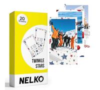 Nelko PP01 Papier Photo Autocollant 52,3x90mm, 20 Feuilles, Twinkle Star