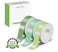 NELKO Véritable ruban d'étiqueteuse P21, papier d'impression d'étiquettes adapté, 14 x 40 mm, remplacement d'étiquetage laminé standard, multifonction de P21, 180 rubans/rouleau, 3 rouleaux, vert