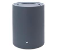 Nell Poubelle, en plastique durable avec design double couche, idéale pour dissimuler le sac poubelle, parfaite pour la salle de bain ou le bureau (Gris, 12L Avec Couvercle)