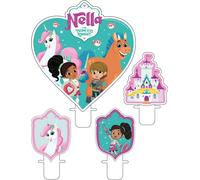Nella the Princess Knight - Bougies, Anniversaire Pack de 4 - Cire SG25036 (Taille unique) (Rose/Bleu/Blanc)