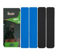 NELLHOMY 80Pcs Kinesiology Tape Prédécoupé, 5cm X 25CM Elastique Kinesio Tape Genou, Strap Sport, Bande de Kinesiologie de Sport pour les Muscles Soutien Musculaire, Noir+Blue