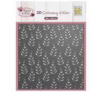 Nellie's Choice Classeur de Gaufrage 3D-Cœur & Feuille 15 x 15 cm-Matériel pour Scrapbooking, Cartes, DIY et Bricolage, Gris
