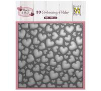 Nellie's Choice Classeur de Gaufrage 3D-Cœurs Pop Up 15 x 15 cm-Matériel pour Scrapbooking, Cartes, DIY et Bricolage, Gris