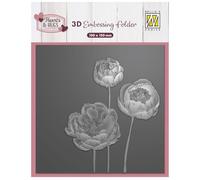 Nellie's Choice Classeur de Gaufrage 3D-Fleurs 15 x 15 cm-Matériel pour Scrapbooking, Cartes, DIY et Bricolage, Gris