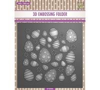 Nellie's Choice Classeur de Gaufrage 3D-Œufs de Pâques 15 x 15 cm-Matériel pour Scrapbooking, Cartes, DIY et Bricolage, Argent, 150x150mm