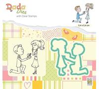 Nellie's Choice - DDCS025 - Matrice de Découpe et Tampon Transparent, Mariage de 5.4 x 5.4 cm, Scrapbooking Matériel, Cutting Die et Clear Stamp pour Scrapbooking Accessoires, Cartes et Décorations