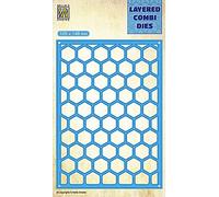 Nellie's Choice Matrice de Découpe Alvéole d'abeille-Layered Géométrique Couche A-10,5 x 14,8 cm Matériel-Cutting Dies pour Scrapbooking Accessoires, Cartes et Décorations, Bleu, 105x148mm