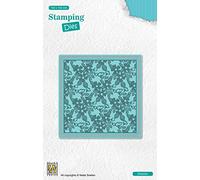 Nellie's Choice Matrice de Découpe avec Gaufrage-Carré Fleurs-10,2 x 10,2 cm Stamping Matériel-Cutting Dies pour Scrapbooking Accessoires, Cartes et Décorations, Bleu, 102x102mm