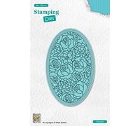 Nellie's Choice Matrice de Découpe avec Gaufrage-Ovale Roses-8,6 x 13,6 cm Stamping Matériel-Cutting Dies pour Scrapbooking Accessoires, Cartes et Décorations, Bleu, 86x136mm