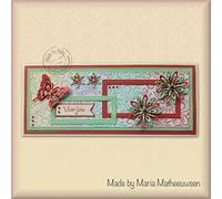 Nellie's Choice Matrice de Découpe avec Gaufrage-Rectangle Fleurs-9 x 21 cm Stamping Matériel-Cutting Dies pour Scrapbooking Accessoires, Cartes et Décorations, Bleu, 90x210mm