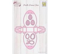 Nellie's Choice Matrice de Découpe Boîte Cadeau Œuf de Pâques avec Couvercle de 6,5 x 8,5 x 2 cm - 8 Cutting Dies pour Contenant Dragées, Anniversaire, Mariage
