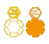 Nellie's Choice Matrice de Découpe Boîte Hexagon Shadowbox - Boîte Cadeau avec Couvercle - 1 Pc de 12,5 x 19 cm - Contenant Dragées - Cutting Dies pour Cadeaux de Noël, Anniversaire, Mariage