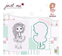 Nellie's Choice Matrice de Découpe et Tampon Transparent - Fille de 3,6 x 6,9 cm - Scrapbooking Matériel - Cutting Die et Clear Stamp pour Scrapbooking Accessoires, Cartes et Décorations