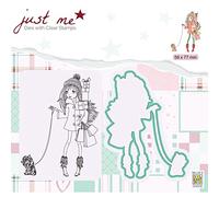 Nellie's Choice Matrice de Découpe et Tampon Transparent Noël - Cadeaux de 5,9 x 7,7 cm - Scrapbooking Matériel - Cutting Die et Clear Stamp pour Scrapbooking Accessoires, Cartes de Noël et Décoration