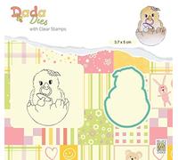 Nellie's Choice Matrice de Découpe et Tampon Transparent-Poussin de 3,7 x 5 cm Matériel-Cutting Die et Clear Stamp pour Scrapbooking Accessoires, Cartes et Décorations, Plusieurs Couleurs, 37x50mm