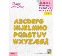 Nellie's Choice Matrice de Découpe Lettres-29 Pcs de 1,1 x 0,9 cm Matériel-Cutting Dies pour Scrapbooking Accessoires, Cartes et Décorations, Jaune, 11x9mm