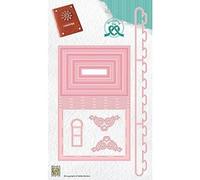 Nellie's Choice Matrice de Découpe Livre-Boîte Couvercle-12 Pcs de 5,5 x 4 x 3,5 cm- Contenant Dragées-Cutting Dies pour Cadeaux de Noël, Anniversaire, Mariage, Rose