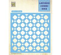 Nellie's Choice Matrice de Découpe Noël-Layered Cubes Couche B-12 x 12 cm Matériel-Cutting Dies pour Scrapbooking Accessoires, Cartes et Décorations, Bleu, 120x120mm