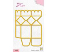 Nellie's Choice Matrice de Découpe Ondulée-Boîte Couvercle-10,2 x 13,9 cm-Contenant Dragées-Cutting Dies pour Cadeaux de Noël, Anniversaire, Mariage, Jaune, 102 x 139mm