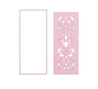 Nellie's Choice Matrice de Découpe Ornement-2 Multi Frame 8,5 x 20,5 cm Matériel-Cutting Dies pour Scrapbooking Accessoires, Cartes et Décorations, Rose, 85x205mm