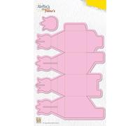 Nellie's Choice Matrice de Découpe Pâques Couvercle-Boîte Tulipe-21,1 2 Pcs-Contenant Dragées-Cutting Dies pour Cadeaux de Noël, Anniversaire, Mariage, Rose, 21,1 x 14,5 cm