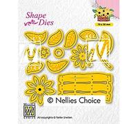 Nellie's Choice Matrice de Découpe Pâques-Panier de Fleurs-13 Pcs-7 x 5,8 cm Matériel-Cutting Dies pour Scrapbooking Accessoires, Cartes et Décorations, Jaune, 70x58mm