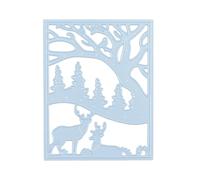 Nellie's Choice Matrice de Découpe Paysage de Noël-Rennes dans Forêt de 10,6 x 13,6 cm Matériel-Cutting Dies pour Scrapbooking Accessoires, Cartes et Décorations, Bleu, 106x136mm