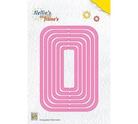 Nellie's Choice Matrice de Découpe Rectangle-6 Multi Frame 12,2 x 8,2 cm Matériel-Cutting Dies pour Scrapbooking Accessoires, Cartes et Décorations, Métal, Rose