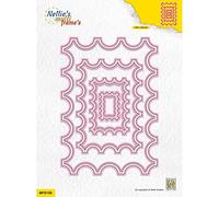 Nellie's Choice Matrice de Découpe Rectangle-8 Multi Frame 10,3 x 14,6 cm Matériel-Cutting Dies pour Scrapbooking Accessoires, Cartes et Décorations, Rose, 103x146mm