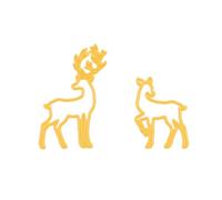 Nellie's Choice Matrice de Découpe Renne-2 Pcs de 5,1 x 7,5 cm Matériel-Cutting Dies pour Scrapbooking Accessoires, Cartes et Décorations, Métal, Jaune, 51x75 / 38x51mm