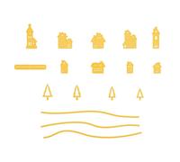 Nellie's Choice Matrice de Découpe Village - 4 x 4 cm / 1,8 x 3,4 cm / 7,2 x 1,3 cm / 22 cm - Scrapbooking Matériel - Cutting Dies pour Scrapbooking Accessoires, Cartes et Décorations